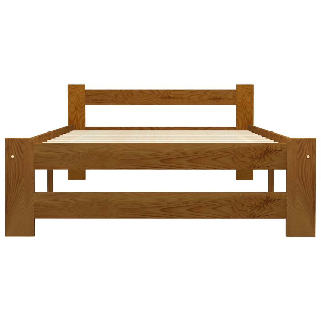 vidaXL Bed Frame Honey Brown Solid Pine Wood 90x200 cm
