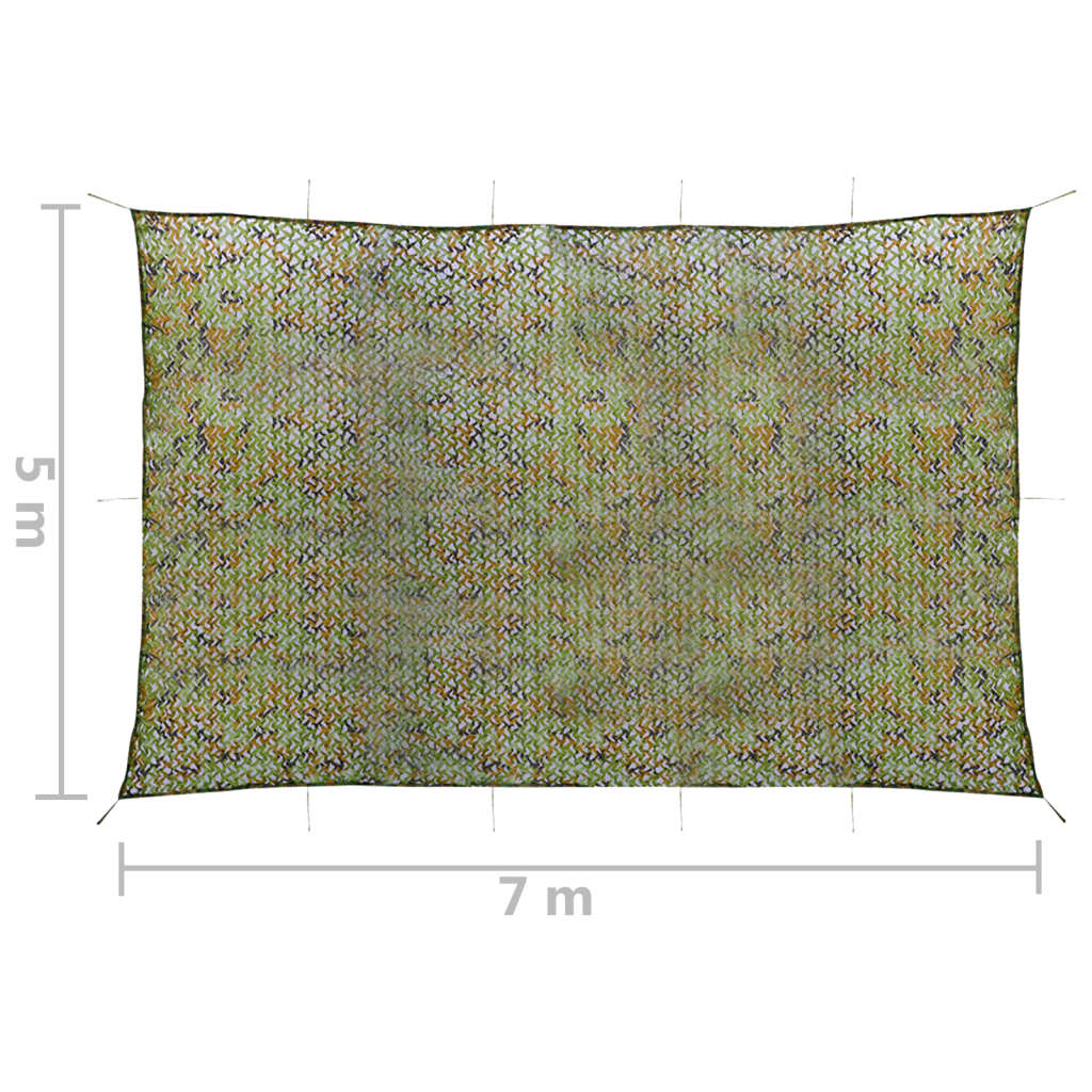 vidaXL Camouflage Net with Storage Bag 5x7 m Green
