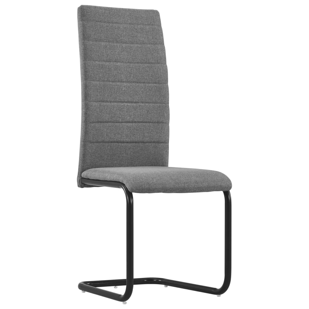 vidaXL Cantilever Dining Chairs 2 pcs Light Grey Fabric