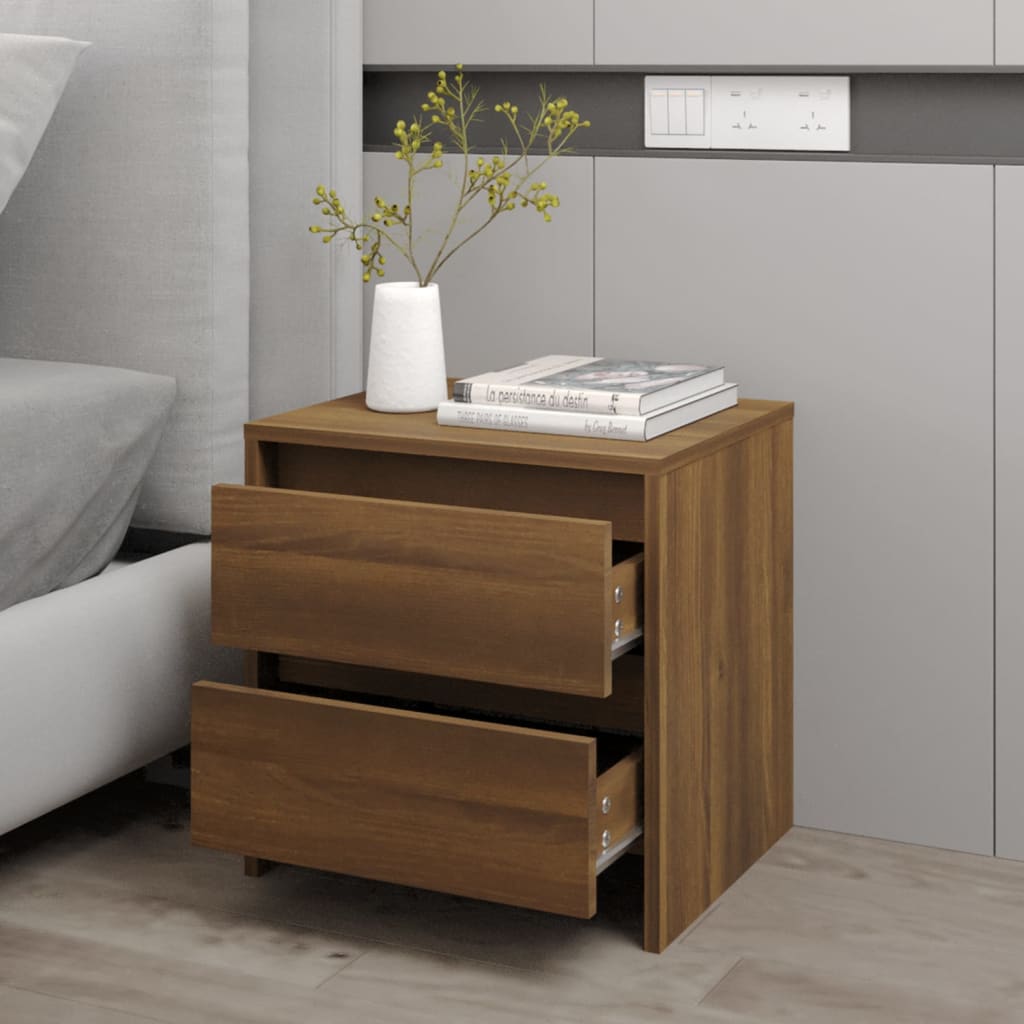 vidaXL Bedside Cabinet Brown Oak 45x34.5x44.5 cm Engineered Wood