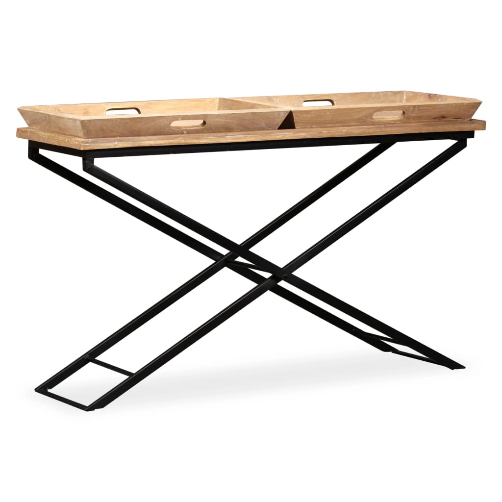 vidaXL Console Table Solid Mango Wood 130x40x80 cm