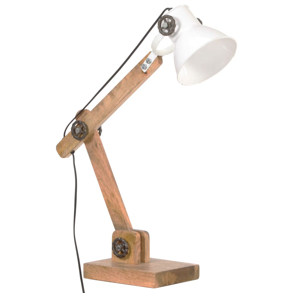 vidaXL Industrial Desk Lamp White Round 58x18x90 cm E27