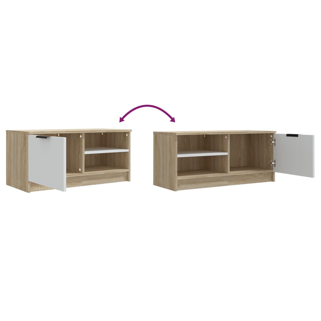vidaXL TV Cabinets 2 pcs White&Sonoma Oak 80x35x36.5cm Engineered Wood