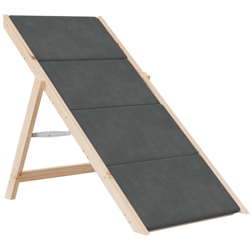vidaXL Dog Stair Grey 105x47 cm Solid Wood Fir