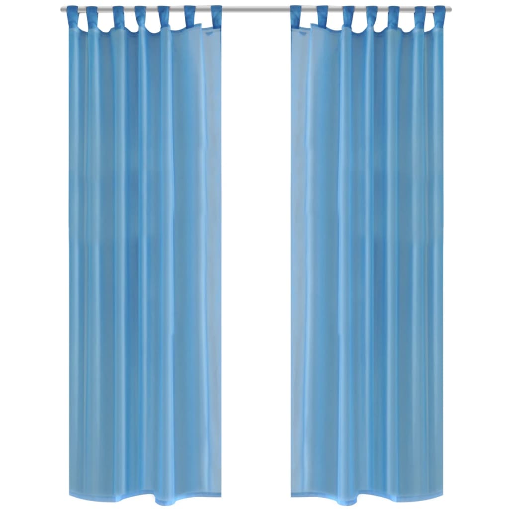 Turquoise Sheer Curtain 140 x 225 cm 2 pcs