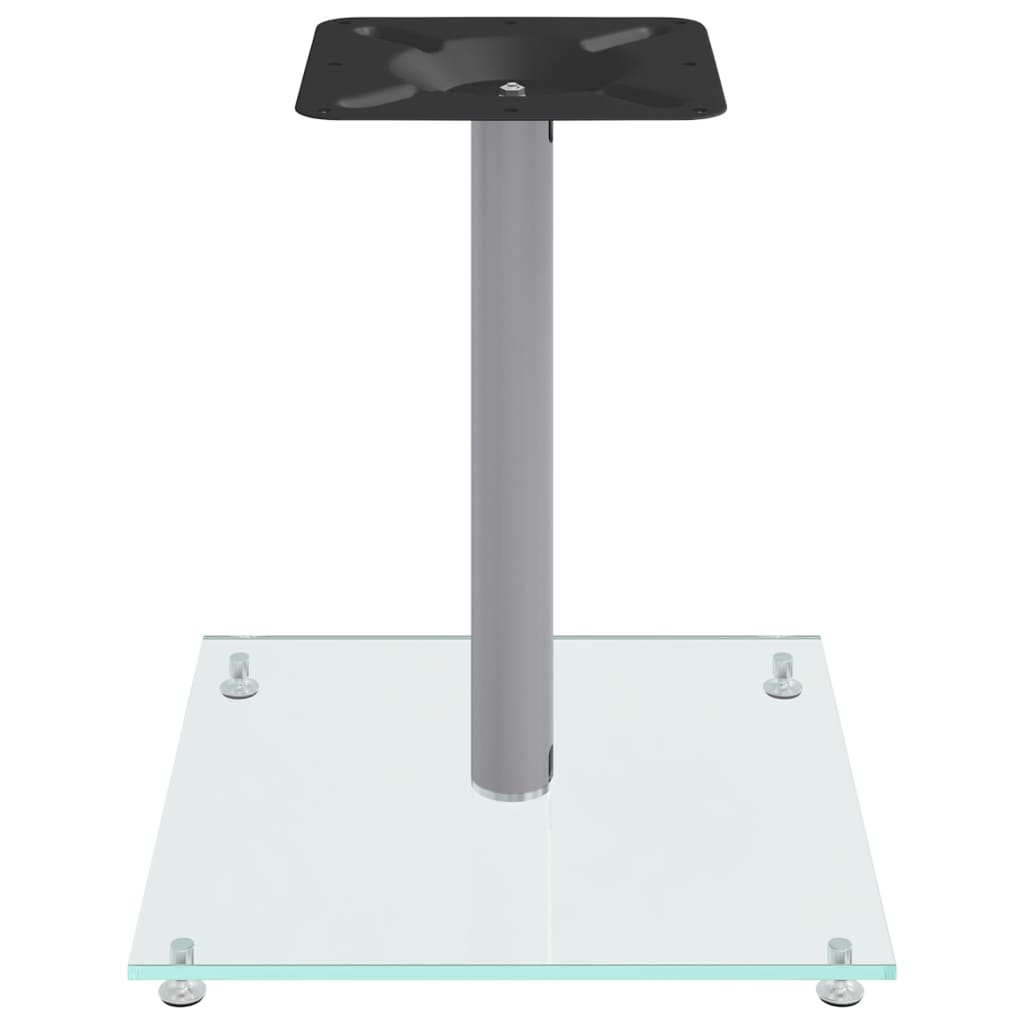 vidaXL Speaker Stands 2 pcs Silver Tempered Glass 1 Pillar Design