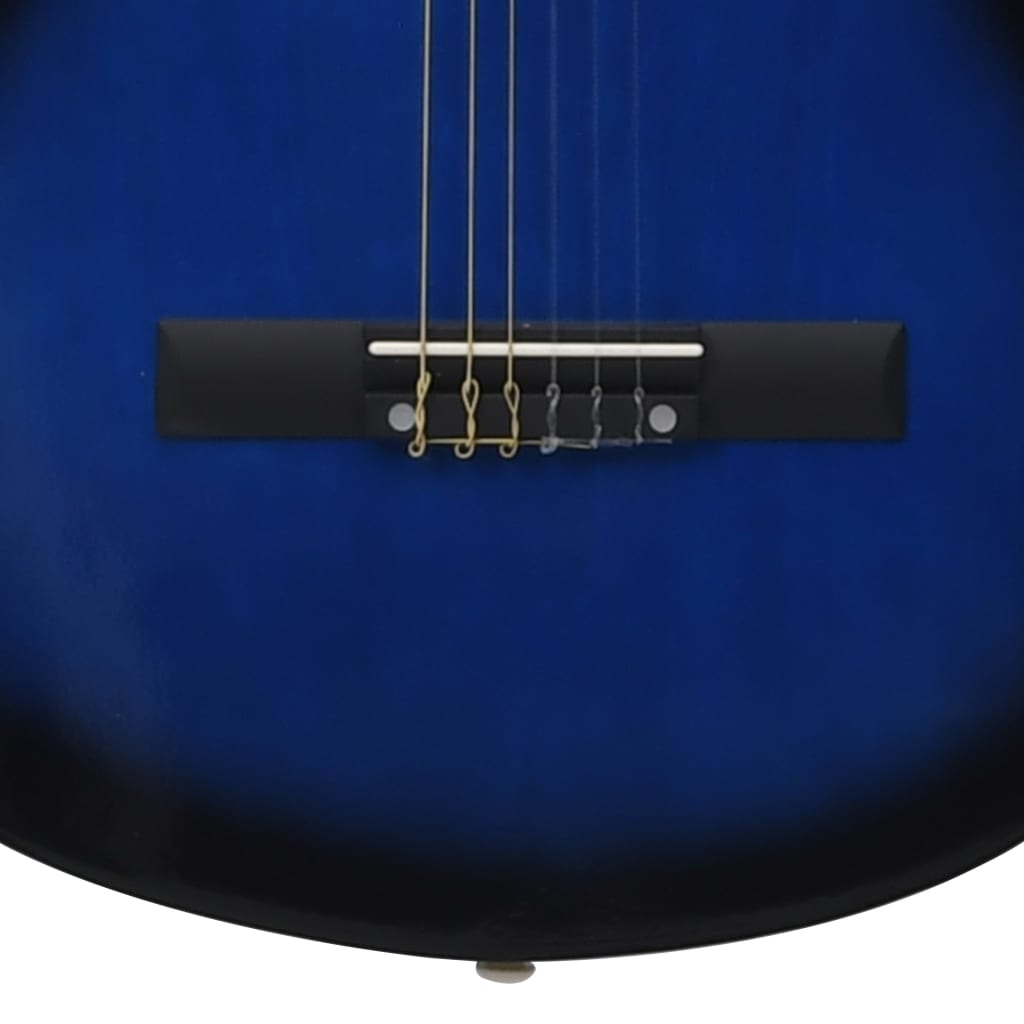 vidaXL Classical Guitar for Beginner Blue 4/4 39" Basswood