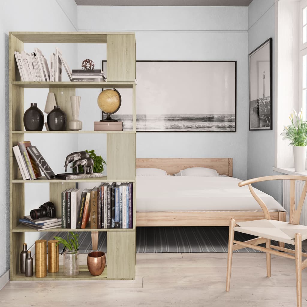 vidaXL Book Cabinet/Room Divider Sonoma Oak 80x24x159 cm Engineered Wood