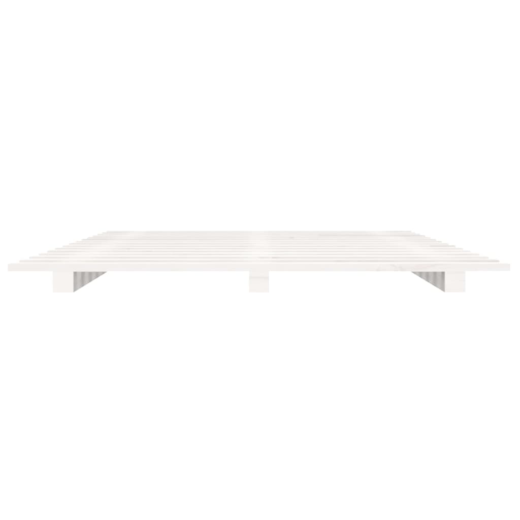 vidaXL Bed Frame White 135x190 cm Double Solid Wood Pine