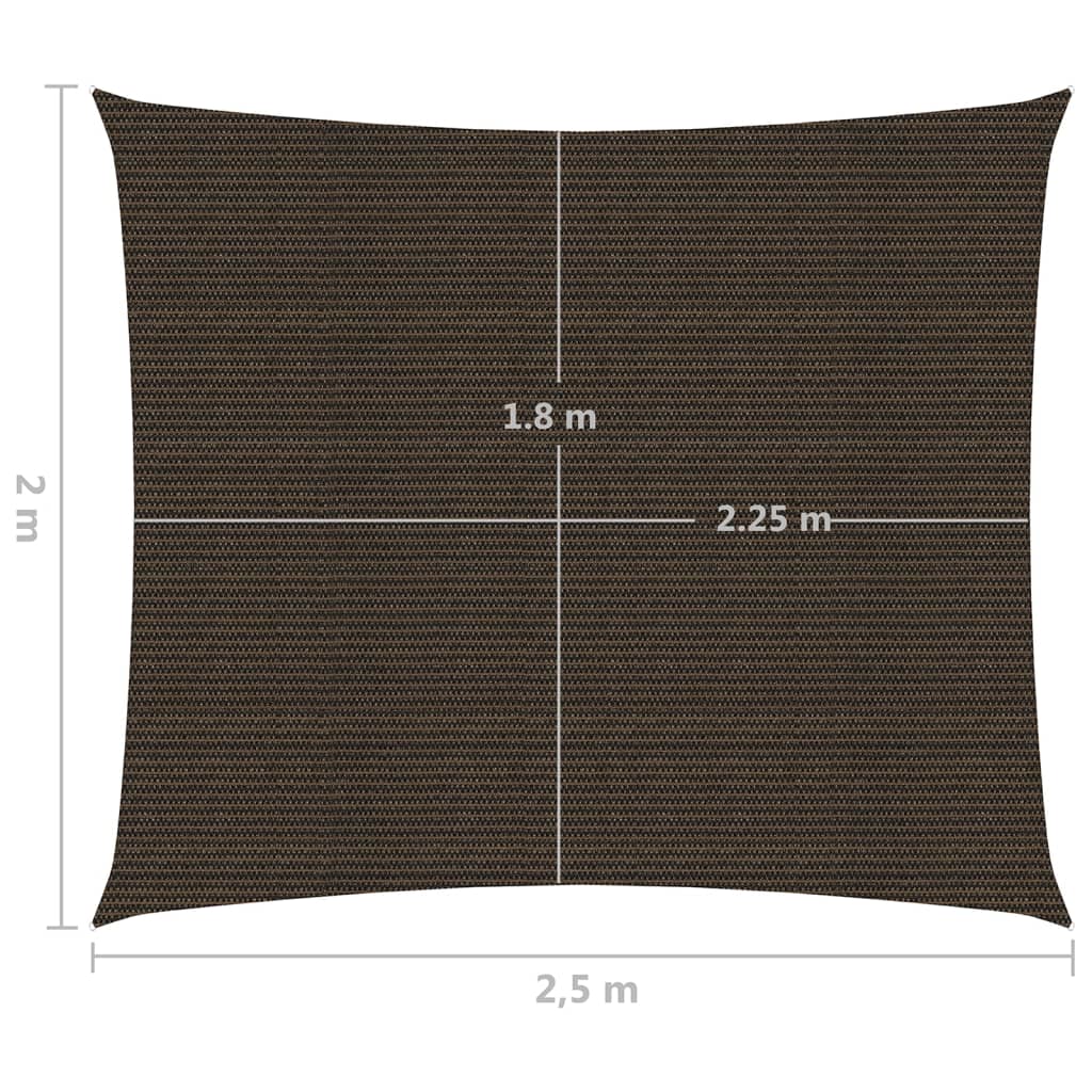 vidaXL Sunshade Sail 160 g/m² Brown 2x2.5 m HDPE