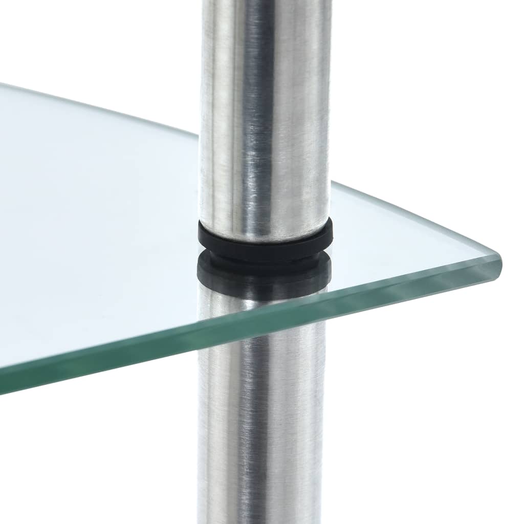 vidaXL 3-Tier Shelf Transparent 30x30x67 cm Tempered Glass