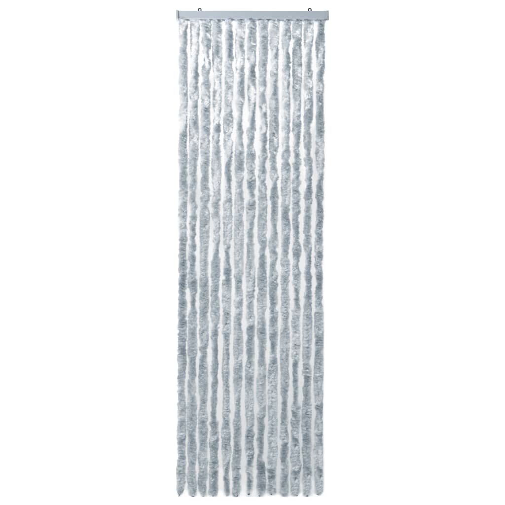 vidaXL Insect Curtain White and Grey 120x220 cm Chenille