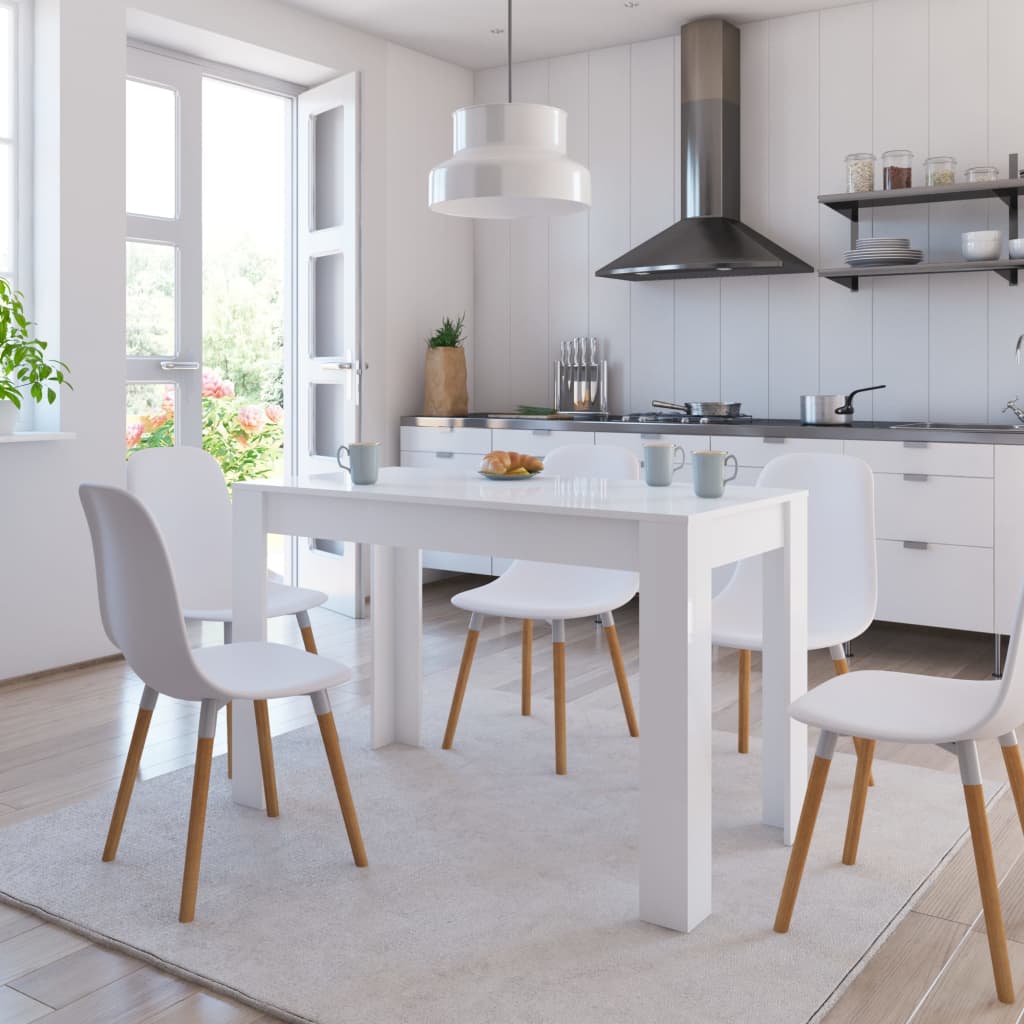 vidaXL Dining Table High Gloss White 120x60x76 cm Engineered Wood