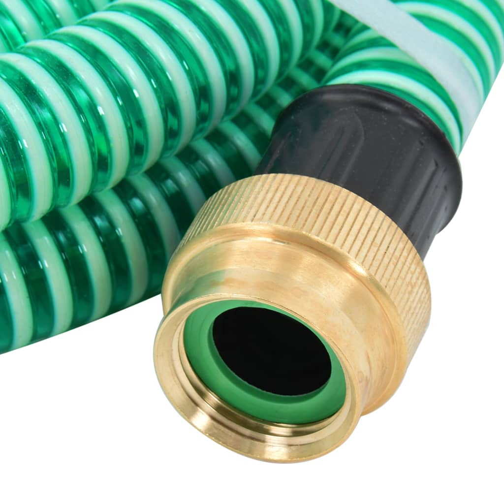 vidaXL Suction Hose with Brass Connectors Green 1.1" 20 m PVC