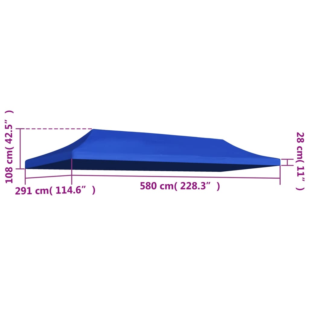 vidaXL Party Tent Roof 3x6 m Blue