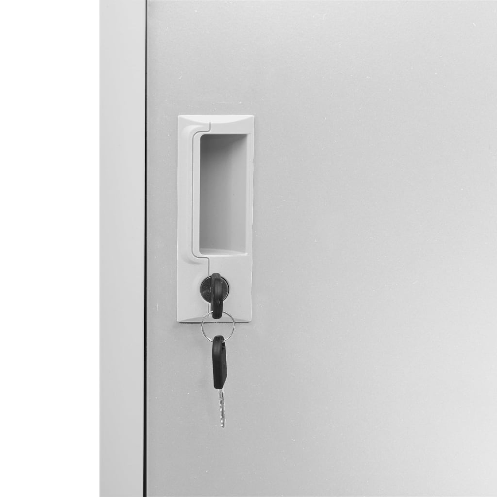 vidaXL Locker Cabinets 2 pcs Light Grey 90x45x92.5 cm Steel