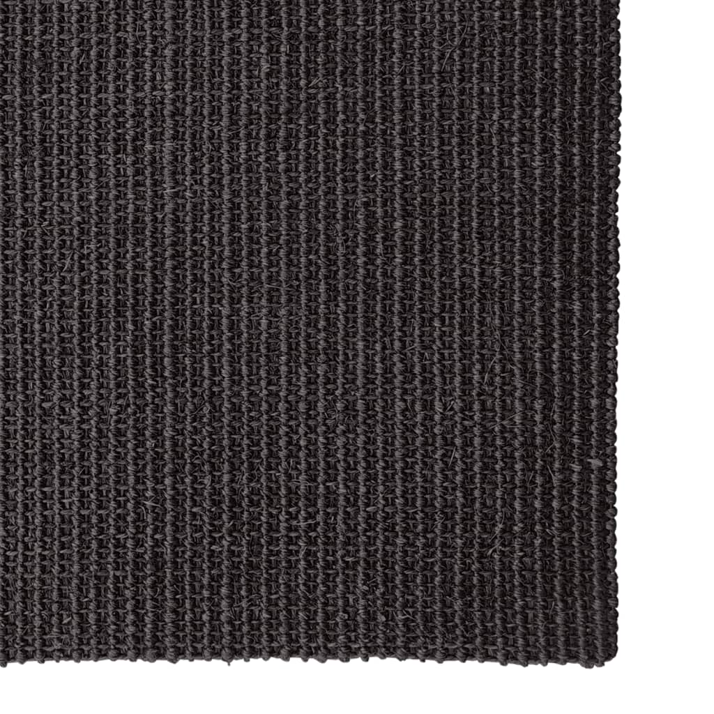 vidaXL Sisal Rug for Scratching Post Black 80x350 cm