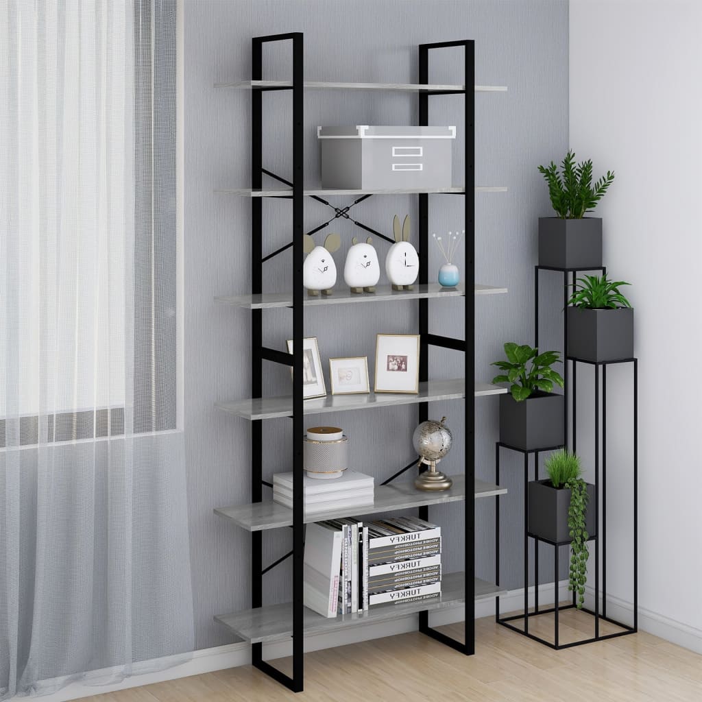 vidaXL High Cabinet Grey Sonoma 100x30x210 cm Engineered Wood