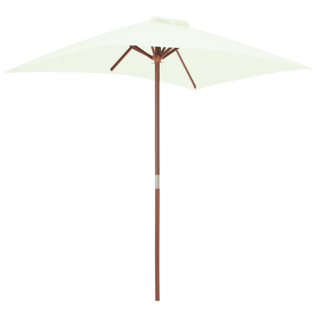 vidaXL Outdoor Parasol with Wooden Pole 150x200 cm Sand