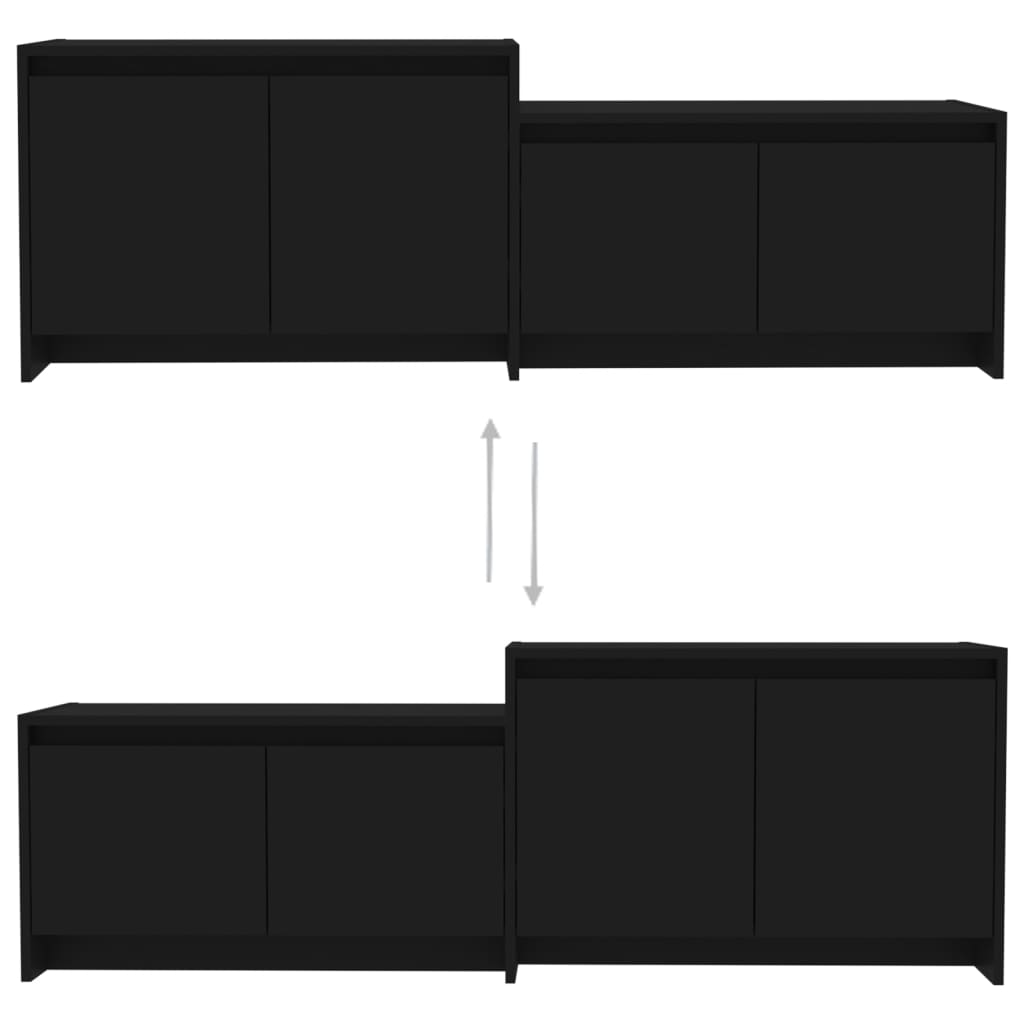 vidaXL TV Cabinet Black 146.5x35x50 cm Engineered Wood
