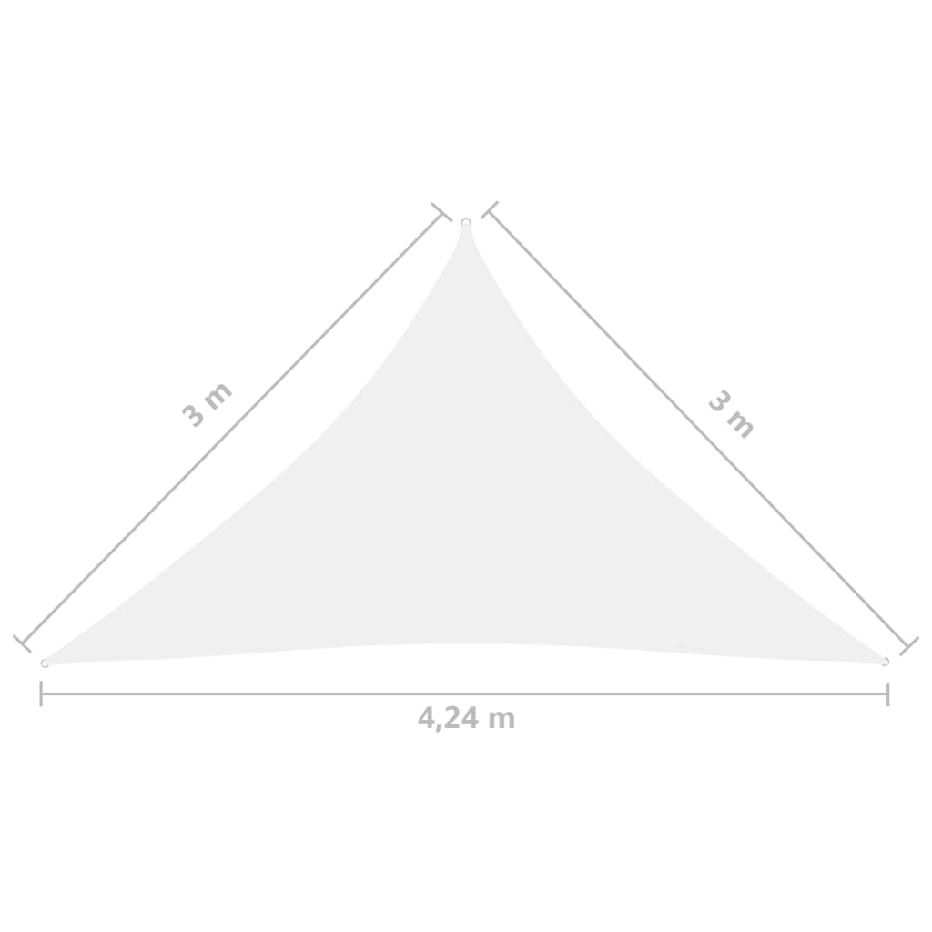 vidaXL Sunshade Sail Oxford Fabric Triangular 3x3x4.24 m White