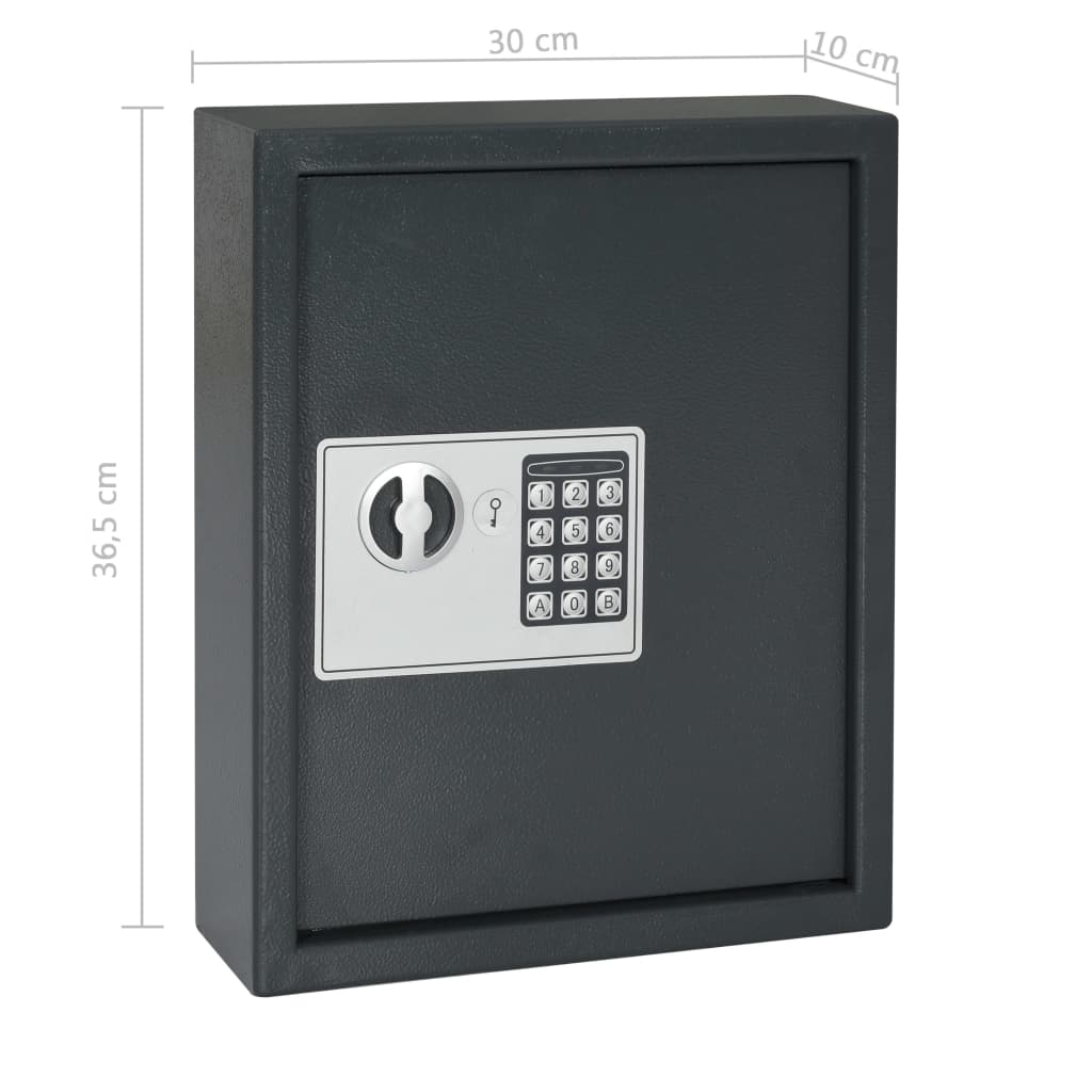 vidaXL Key Safe Dark Grey 30x10x36.5 cm