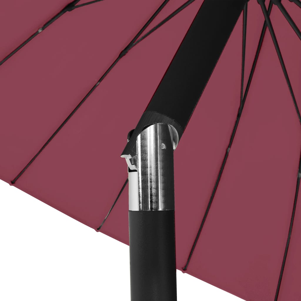 vidaXL Outdoor Parasol with Aluminium Pole 270 cm Bordeaux Red
