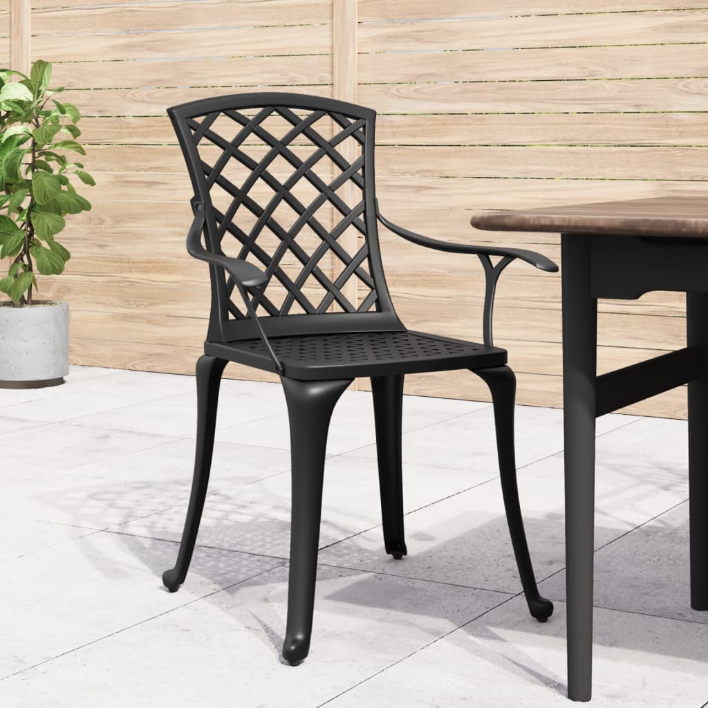 vidaXL Garden Chairs 6 pcs Cast Aluminium Black