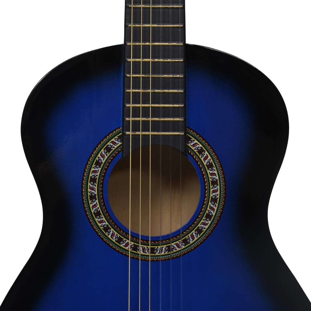 vidaXL Classical Guitar for Beginner and Kids Blue 1/2 34"