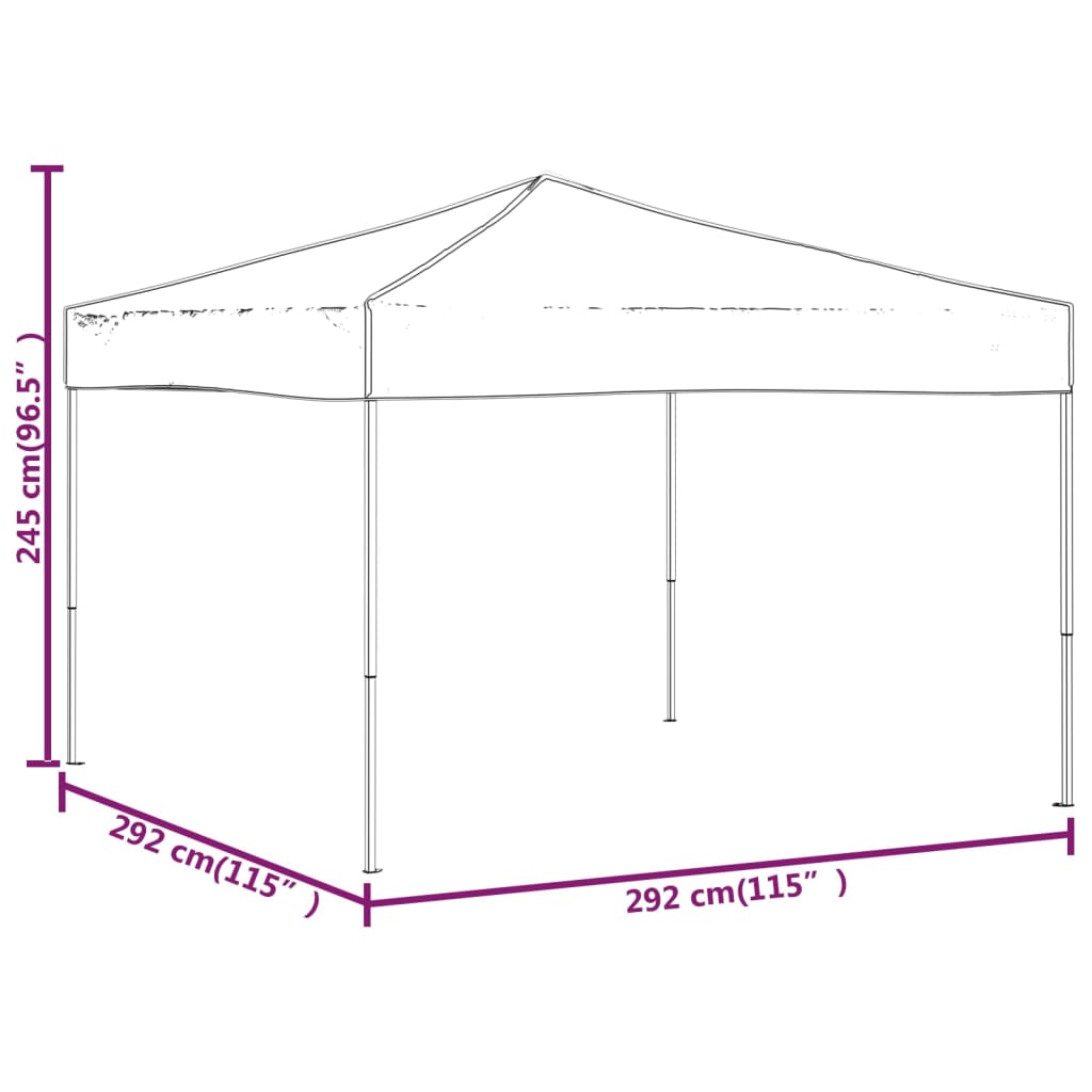 vidaXL Folding Party Tent White 3x3 m