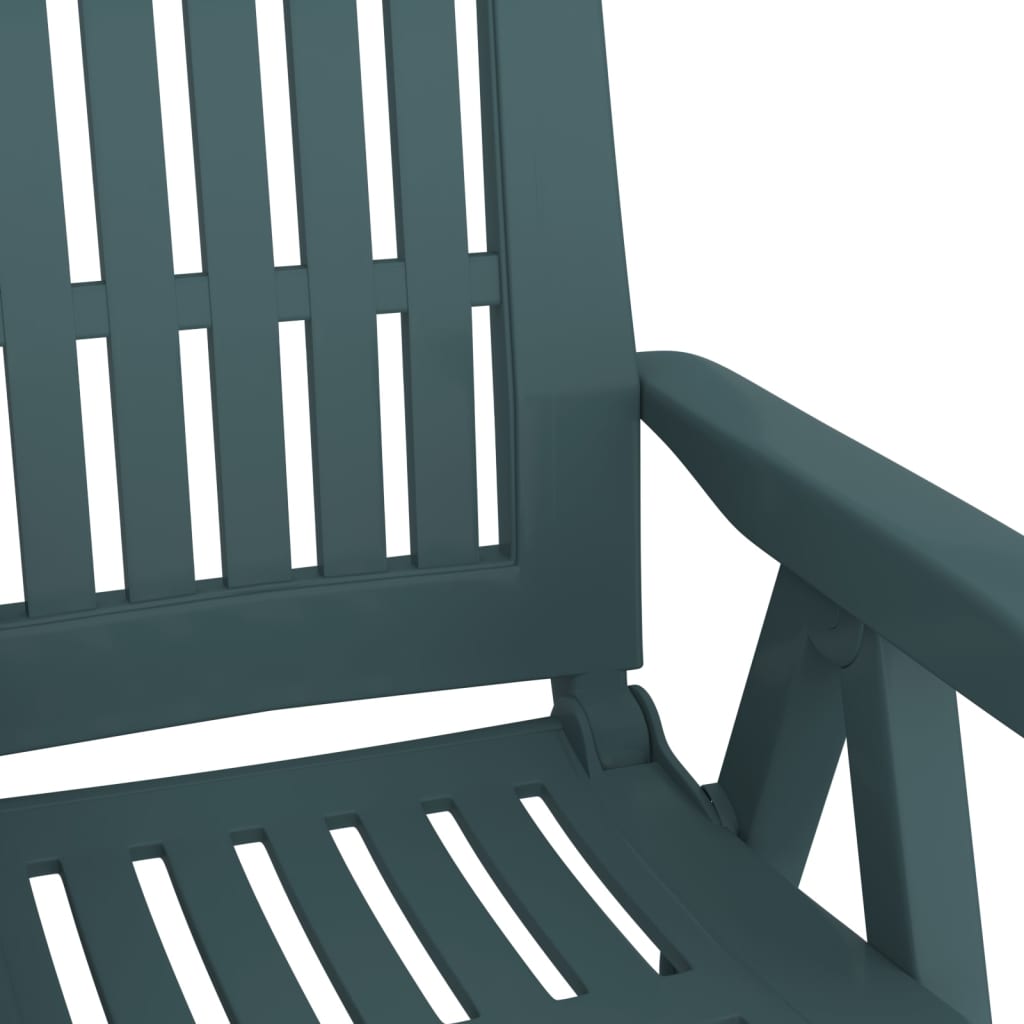 vidaXL Garden Reclining Chairs 2 pcs Green PP