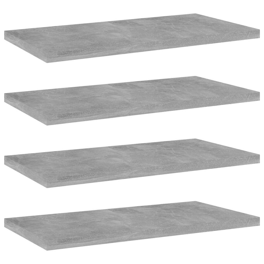 vidaXL Bookshelf Boards 4 pcs Concrete Grey 40x20x1.5 cm Engineered Wood