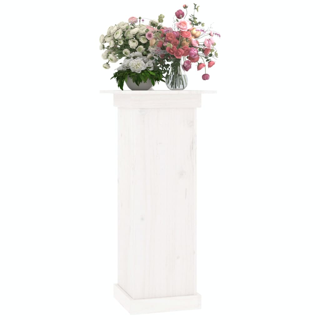 vidaXL Flower Stand White 40x40x90 cm Solid Wood Pine