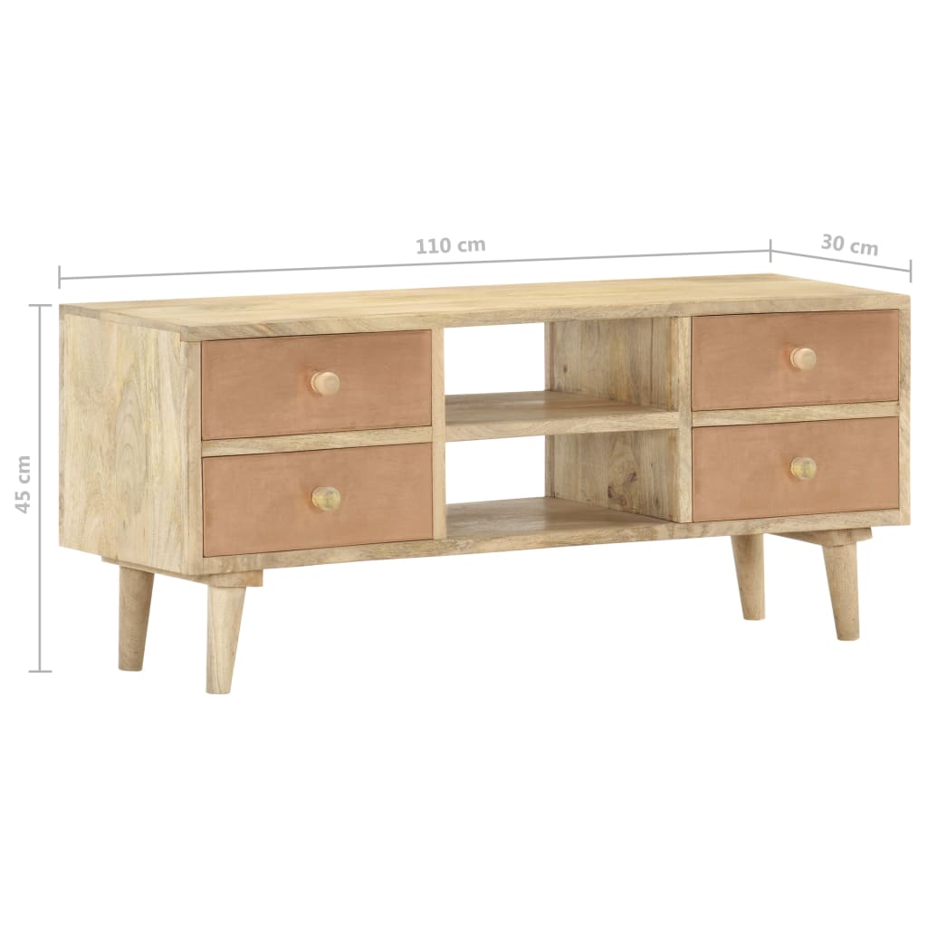vidaXL TV Cabinet 110x30x45 cm Solid Mango Wood