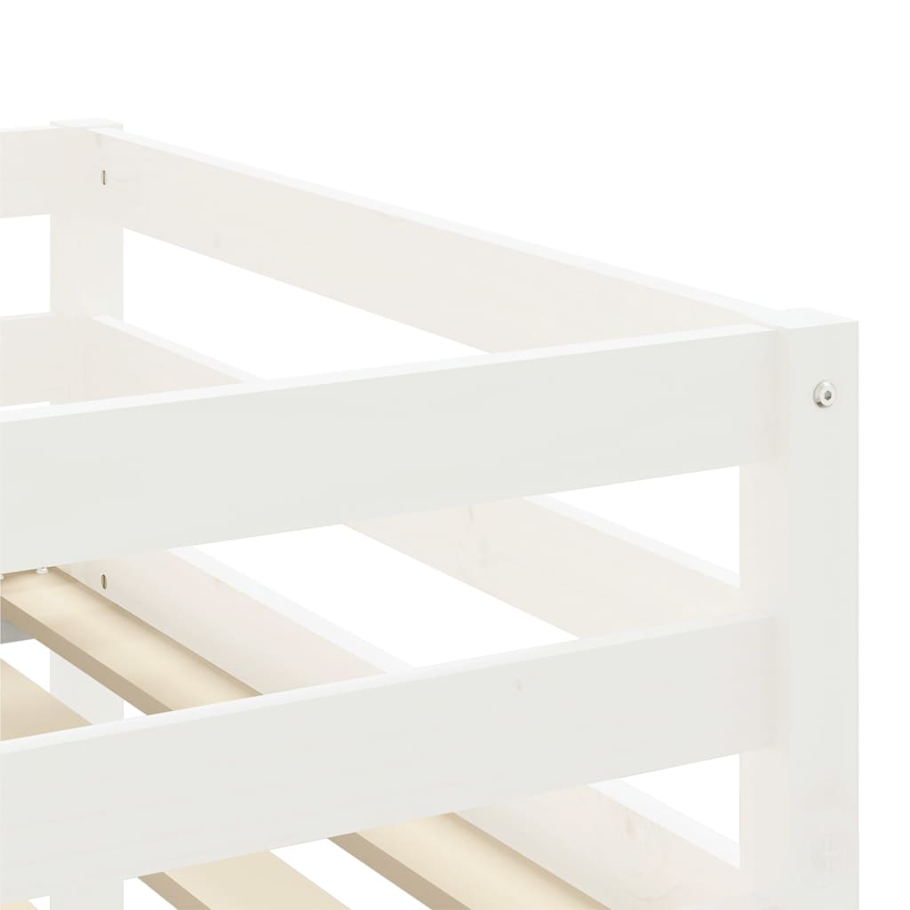 vidaXL Kids' Loft Bed with Tunnel White&Black 90x200 cm Solid Wood Pine