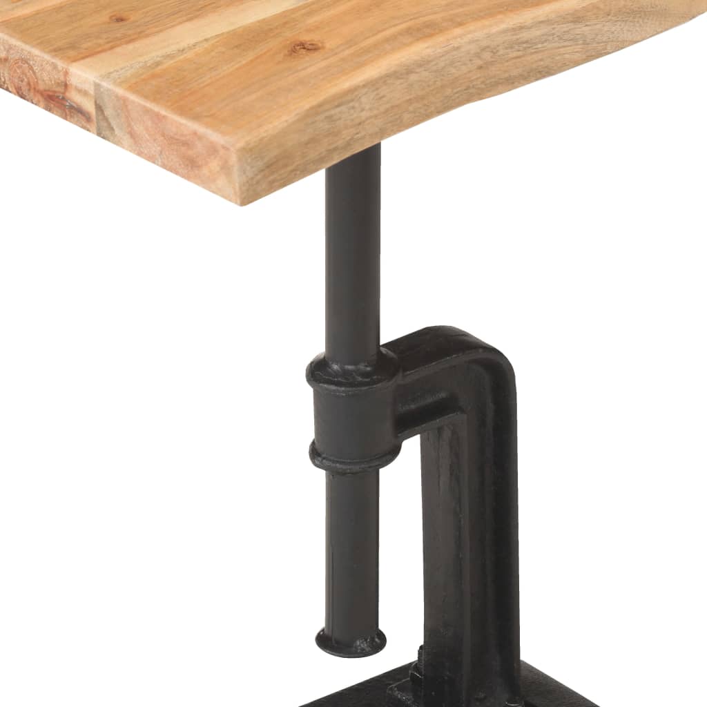 vidaXL Side Table Light Wood 45x35x48 cm Solid Acacia Wood & Cast Iron