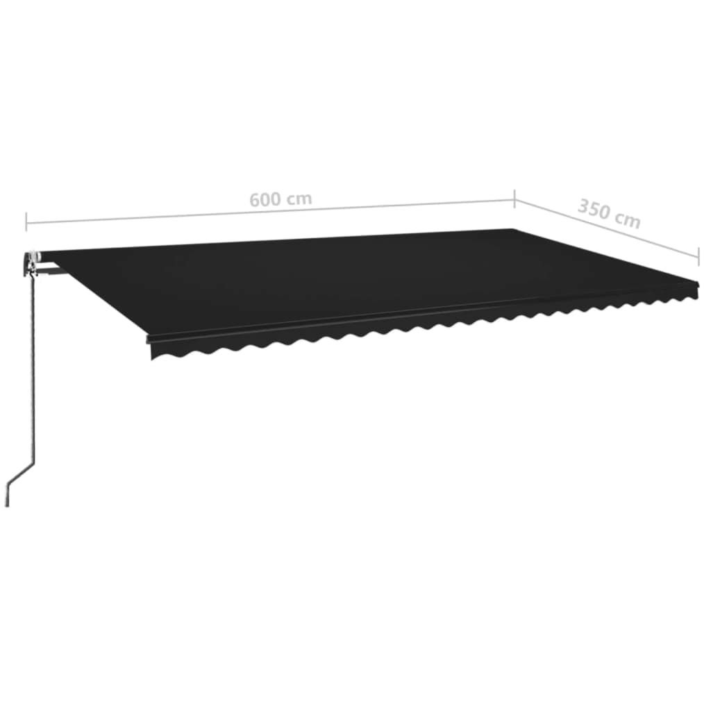 vidaXL Automatic Retractable Awning 600x350 cm Anthracite