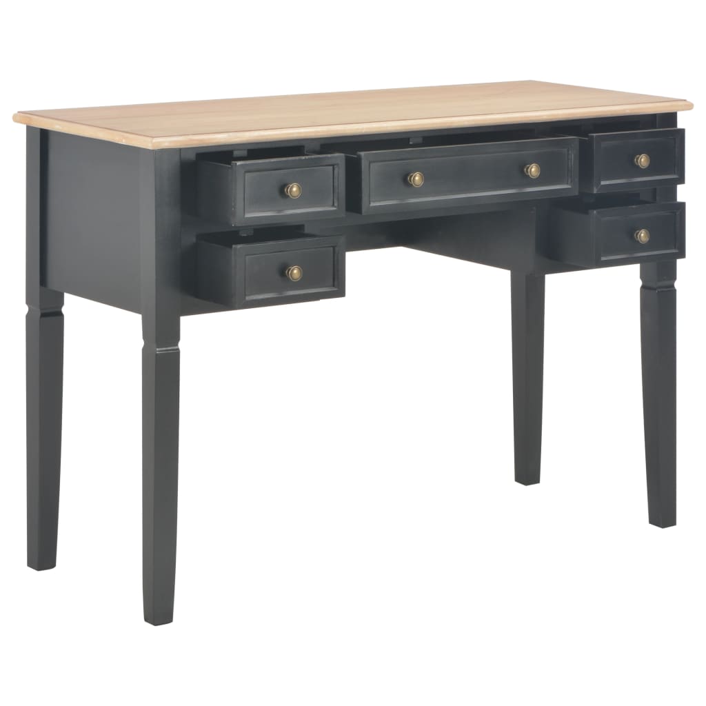 vidaXL Writing Desk Black 109.5x45x77.5 cm Wood