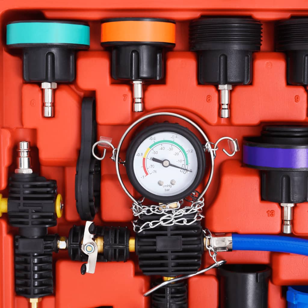 vidaXL 27 pcs Radiator Pressure Tester with Vacuum Purge and Refill Kit Tool 