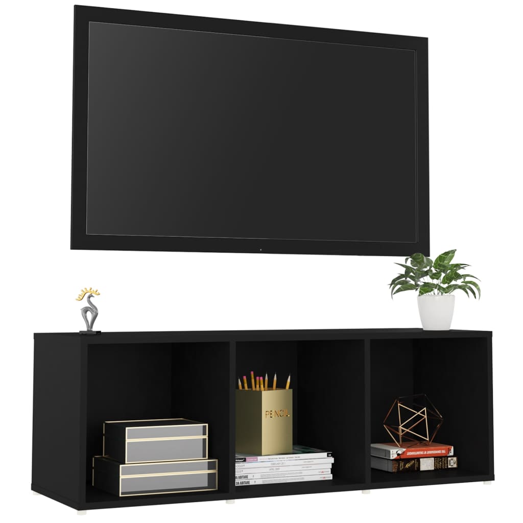 vidaXL TV Cabinet Black 107x35x37 cm Engineered Wood