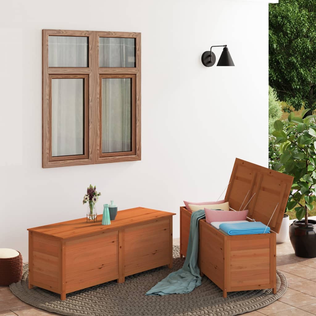 vidaXL Outdoor Cushion Box Brown 150x50x56 cm Solid Wood Fir