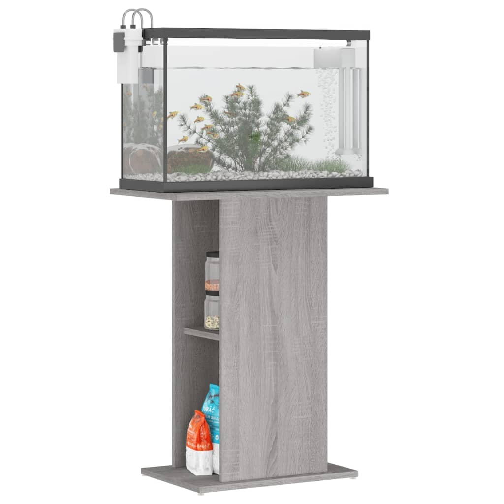 vidaXL Aquarium Stand Grey Sonoma 60.5x36x72.5 cm Engineered Wood