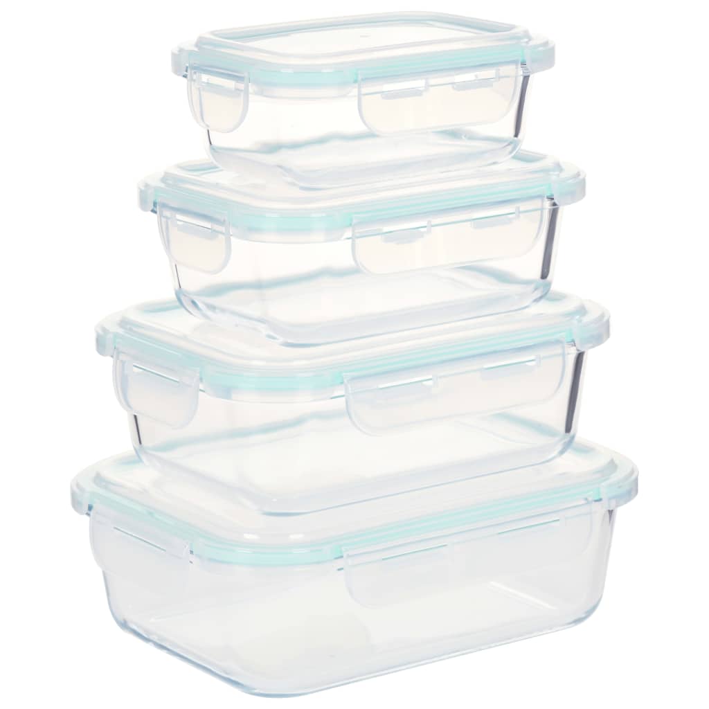 vidaXL Glass Food Storage Containers 16 Pieces