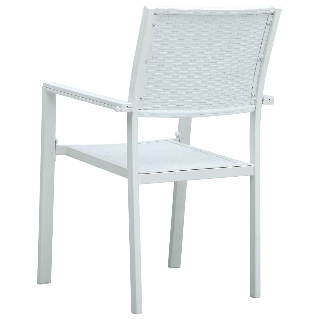 vidaXL Garden Chairs 4 pcs White Plastic Rattan Look