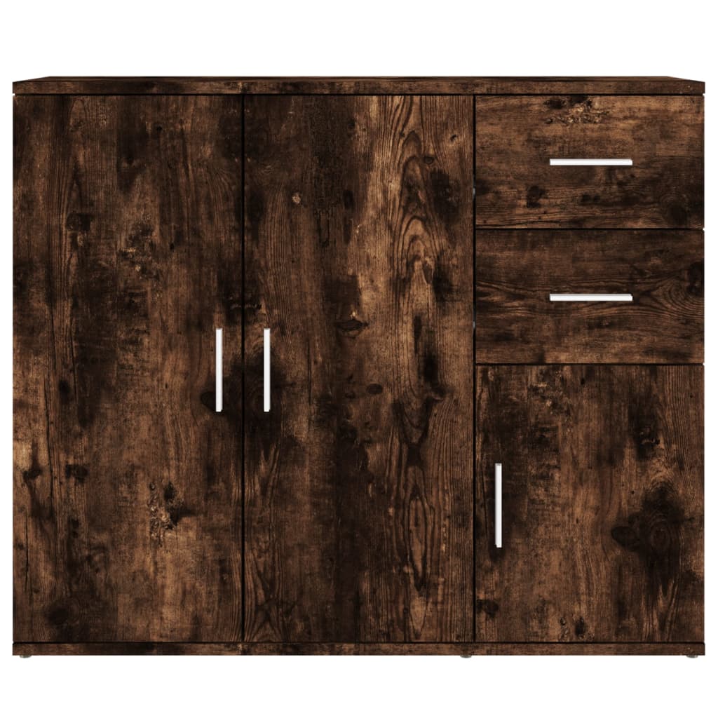 vidaXL Sideboard Smoked Oak 91x29.5x75 cm Engineered Wood
