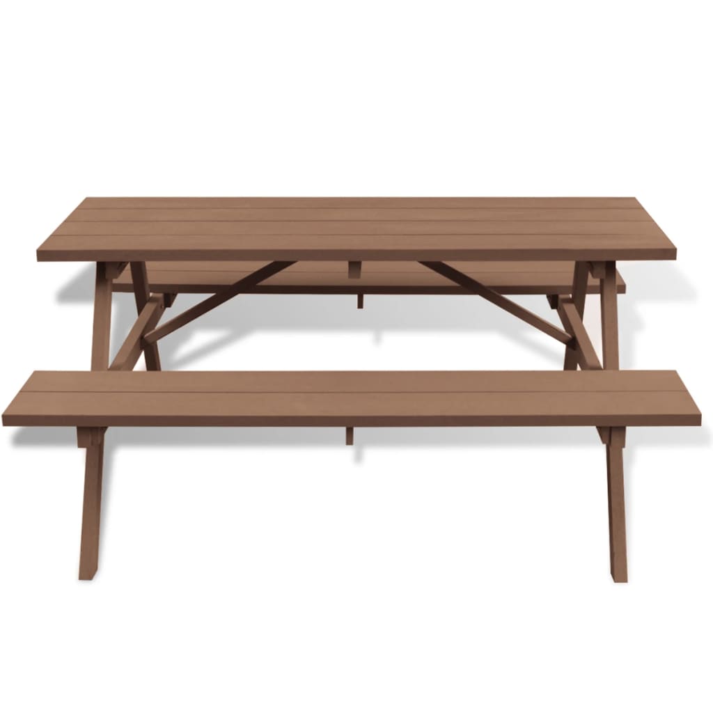 vidaXL Picnic Table with Benches Brown 150x139x72.5 cm WPC