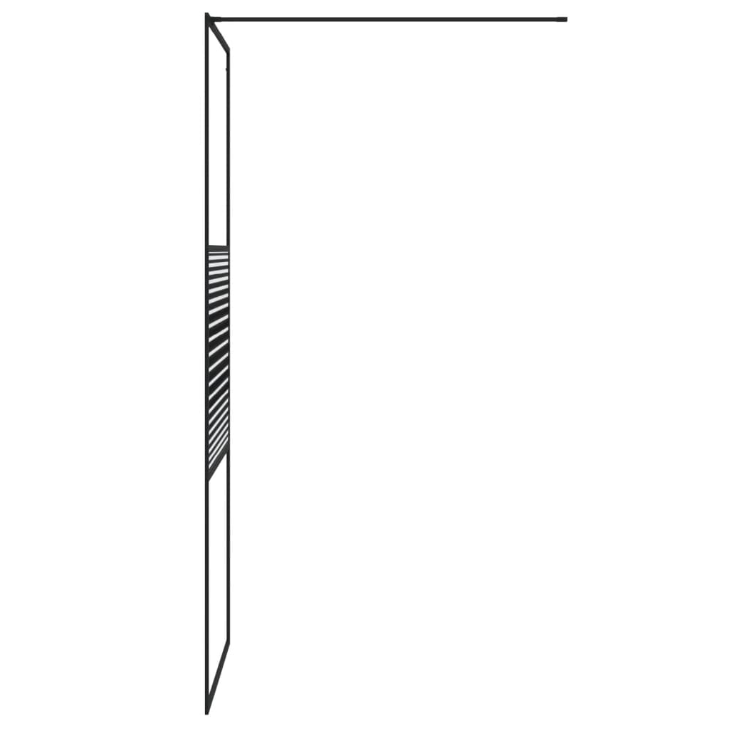 vidaXL Walk-in Shower Wall Black 80x195 cm Clear ESG Glass