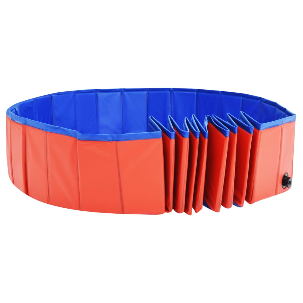 vidaXL Foldable Dog Swimming Pool Red 200x30 cm PVC