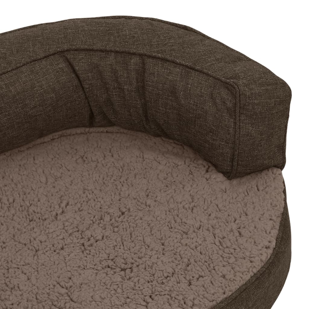 vidaXL Ergonomic Dog Bed Mattress 90x64 cm Linen Look Fleece Brown
