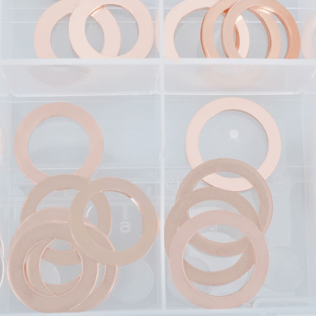 75 pcs SAE Copper Washer Assortment Gasket Sealing Ring Kit